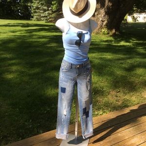 Deconstructed skinny jeans